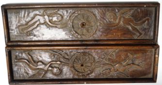A pair of 19th century continental carved drawer fronts,