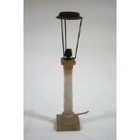 An Alabaster Corinthian column lamp