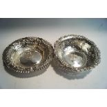 A silver bon bon dish, of oval pierced form, Sheffield 1902,