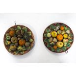 A pair of Jose de Cunha fruit plates, in the Palissy style, impressed marks, 28.