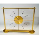 A 1940s Jaeger-le-Coultre "Mystery" clock, the perspex dial within a brass surround, 8 day movement,
