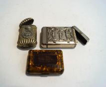 A collection of three metal vesta cases