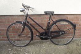 A 1948 Humber Bicycle, black.