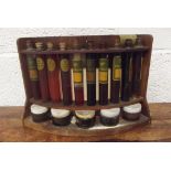 Set of BP Diesel Testing Tubes (10) on wooden stand