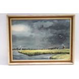 Johnnie Walker 'Storm over the Broads' Watercolour Signed lower right 49cm x 69cm