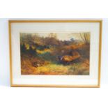 After Thorburn Pheasants in landscape Coloured print 30cm x 48cm