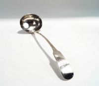A Scottish William IV silver soup ladle, by George Bell, Edinburgh 1831, fiddle pattern,