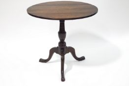 A 19th century and later mahogany tripod table with snap top,