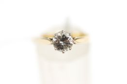 A diamond single stone ring, unmarked, the brilliant cut of approximately 0.