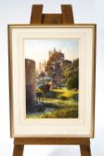 Kenneth Stanley Tadd (Contemporary) The Moat at Wells Cathedral Watercolour Signed lower right 51cm