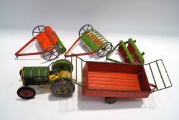 A Mettoy tin plate clockwork tractor,
