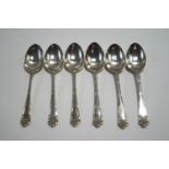 A set of six silver dessert spoons, by Roberts & Belk, Sheffield 1941,