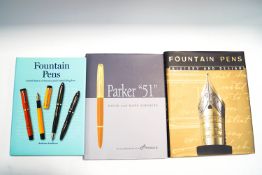 Three hardback reference books on fountain pens: Parker "51", Fountain Pens - History and Design,
