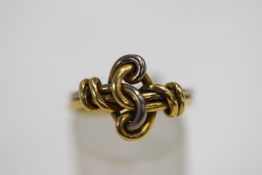 An 18 carat white and yellow gold copy of the Wedmore ring by Erica Sharpe,