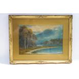H Perry Williams (early 20th century) Mountainous lake scene Watercolour Signed lower right 31.