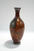 A Japanese cloisonne enamel vase of baluster form,