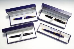 Two Waterman Carene fountain pens with 18K nibs,
