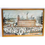 After L.S.Lowry, a vintage print, titled 'An Industrial Scene 1965', 50cm x 77.