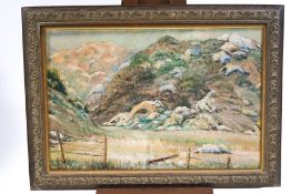Evelyn Hamilton Keith Extensive landscape Oil on board signed lower right 60cm x 90cm