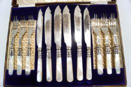 A cased set of six late Victorian fish knives and forks,