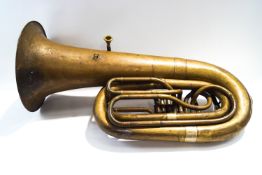 A late 19th century brass Bombardon Bb flat Tuba,