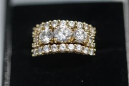 A 14 carat gold QVC cluster ring, finger size N, 4.