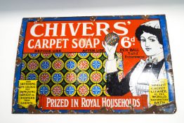 An enamel Chivers' Carpet Soap advertising sign,