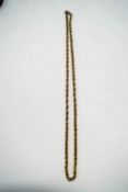 A chain, stamped 'ECCO 9ct', of rope type links, 60 cm long,