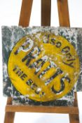 A painted and embossed metal advertising sign "Use Pratts the best", 55.5cm x 55.