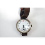 A First World War silver trench wrist watch, George Stockwell London import marks for 1913,