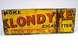 An enamel advertising sign for Klondyke cigarettes, ten of the best.