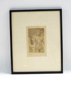 Valere Bernard (French) 1860-1936 'Nude & Tree' Lithograph Signed in the plate and dated 1901 18cm