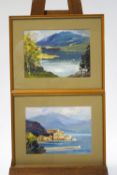 Frank Duffield (Contemporary) Continental Lake Scene Watercolour and bodycolour Signed lower right