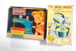 Lil Miss mixer in original box together with a Vulcan sewing machine