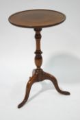 A 19th century and later mahogany tripod table, with fixed top,