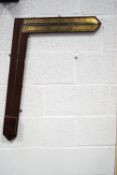 A 20th century mahogany signpost barometer with brass marker, inscribed 'Caleb Evans, Usk,