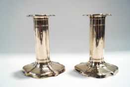 A pair of loaded silver candlesticks, Sheffield 1906, 12.