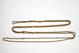 A guard chain, tagged '9c', of solid rope links, 152 cm long,