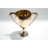 A silver two handled trophy cup, Birmingham 1935,