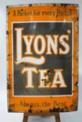 A large Lyons Tea enamel advertising sign, 152.