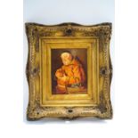 Robert Cox Study of a Monk Oil on panel signed lower right 24cm x 19cm