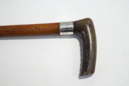 A Malacca walking stick with silver collar (Chester 1892)