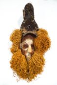 A tribal Yaka mask, 65cm high,