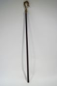 An ecclesiastical style crook with brass top,