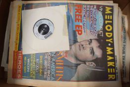 A collection of 'Sounds' music magazines from the 1980's,