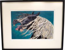 Julia Manning Thrasher Linocut signed and numbered 13/18 44cm x 62.
