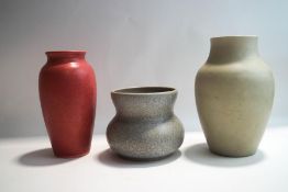 A group of three Royal Lancashire pottery vases, impressed marks,