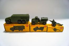 A Dinky 677 Armoured command vehicle, boxed, a 643 Army water tanker,