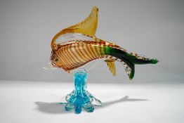 A Murano glass striped fish,