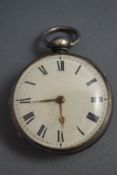 John Collier, London, a George IV silver open faced pocket watch, London 1824,